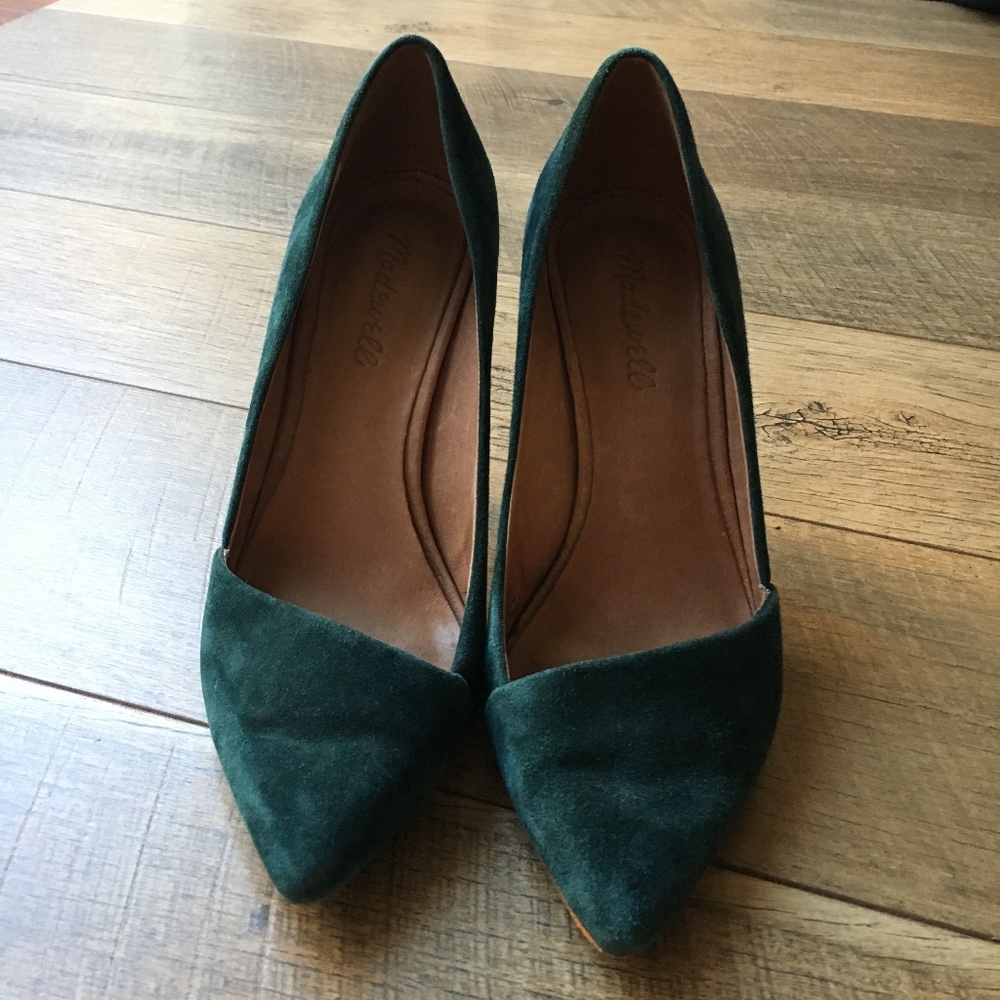 Madewell Forest Green Mira Heels